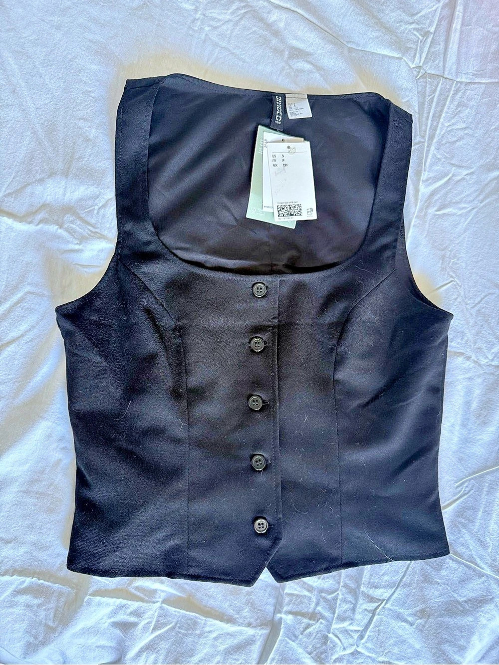 H&M Divided Button-Front Vest Black